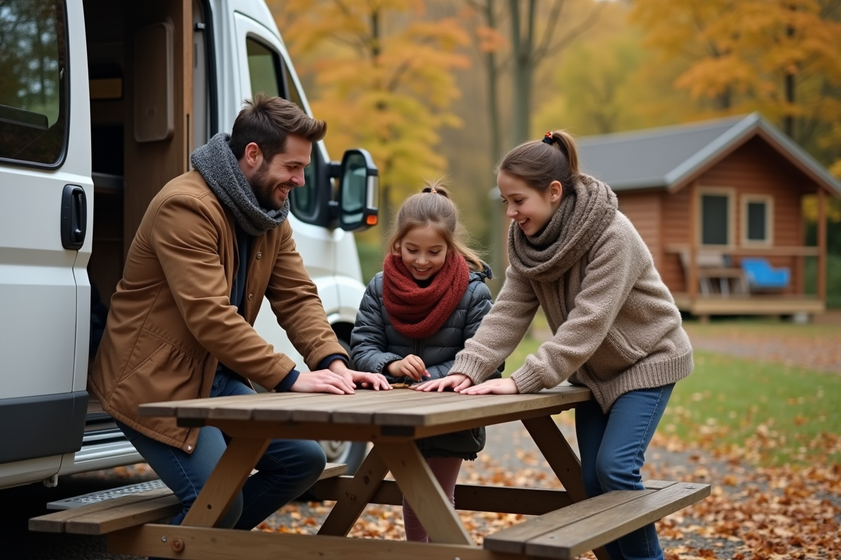 Famille rassemblée autour d