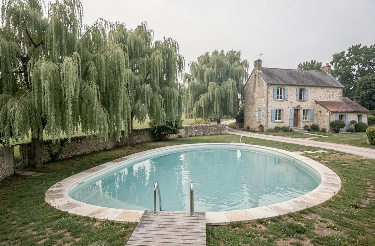 Gîte méconnu avec piscine ovale entre la Marne et l'Oise, alternative rurale paisible dans les Hauts-de-France