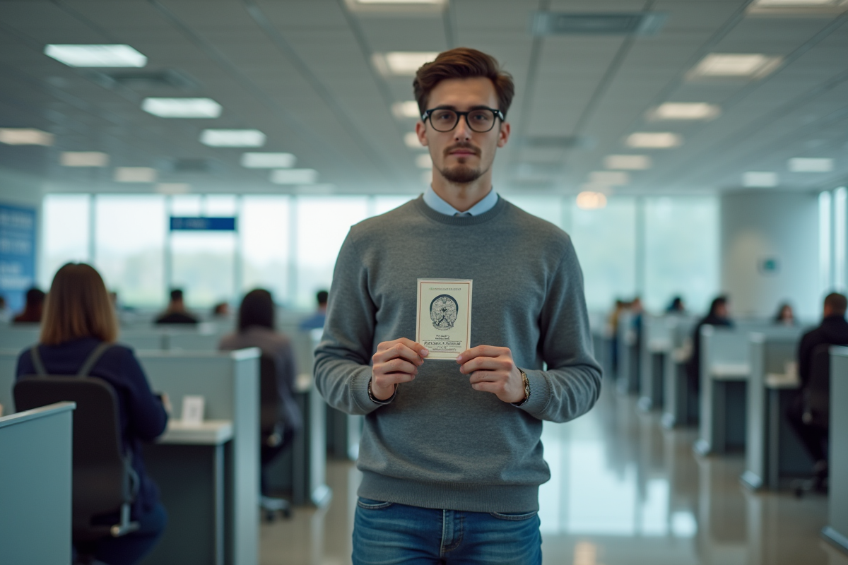Jeune homme avec passeport expiré à la reception