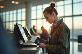 Passager déçu à l'aéroport avec passeport et billet